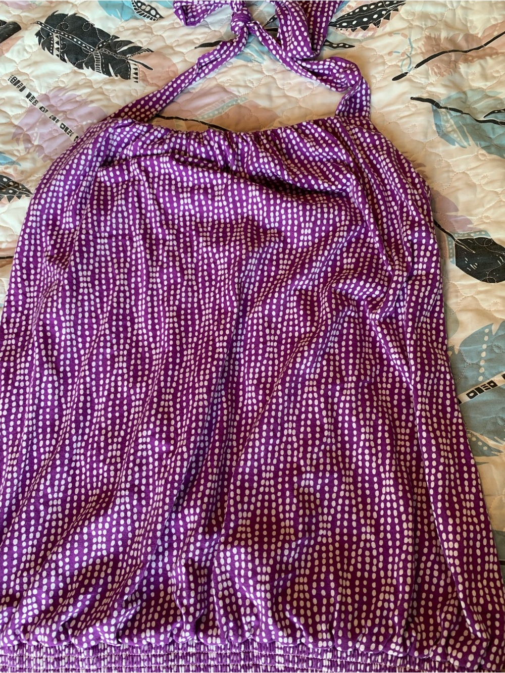 Purple Dot Halter Tank Top - Women